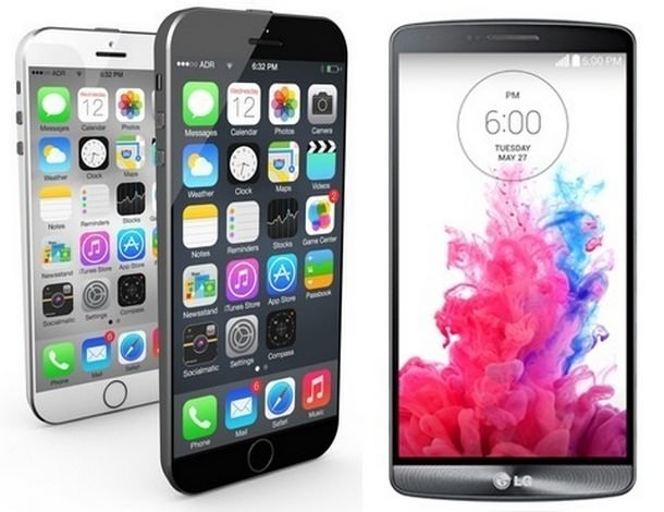 LG G3 与 iPhone 5s 屏幕与机身设计对比